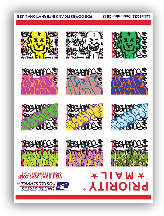 ANXIETY HEADS POSTALS STICKER SHEET