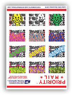 ANXIETY HEADS POSTALS STICKER SHEET