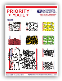 ZEG ANXIETY POSTALS STICKER SHEET