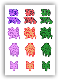 ZOO THROW STICKER SHEET